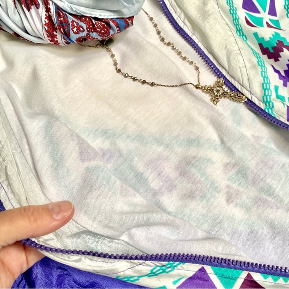 Nordic vibe windbreaker boho vintage jacket w southwestern county. Cabin vibe - Picture 11 of 13